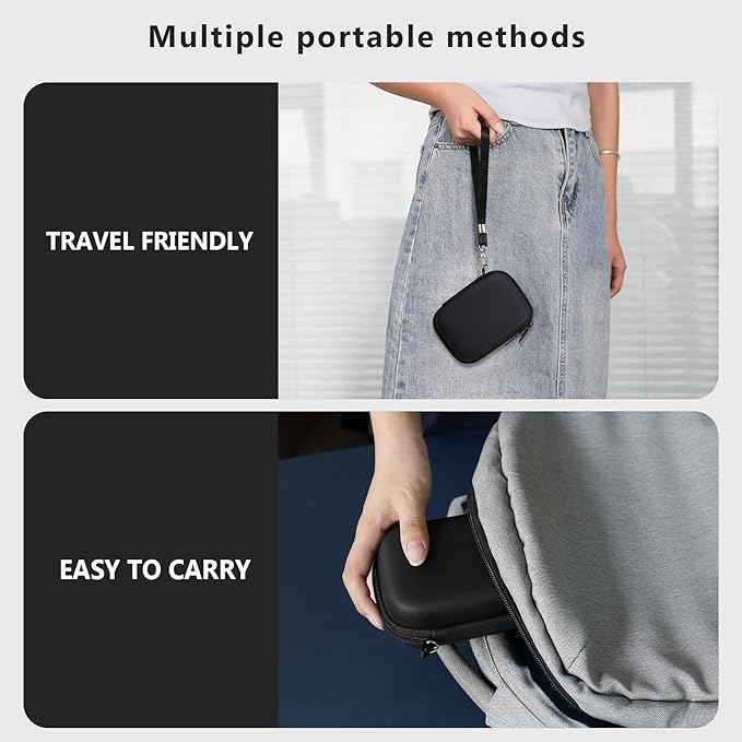 Computer Memory Card Readers Organizer Case Compatible with SD Card Reader, USB C SD Card Reader, TF Card, Micro SD Card, Portable Memory Card Accessories Storage Bag Travel Case, Black