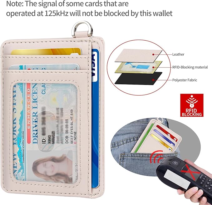 Slim Minimalist Front Pocket Wallet, RFID Blocking Credit Card Holder Wallet with Detachable D-Shackle for Men Women
