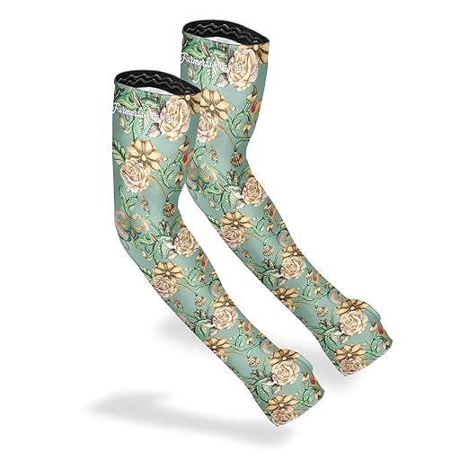 FARMER'S DEFENSE Gardening Arm Sleeves|UV Cooling Protective Sleeve Women & Men|Anti-Scratch Cover Sun UPF Outdoor Protection - Green - L/XL
