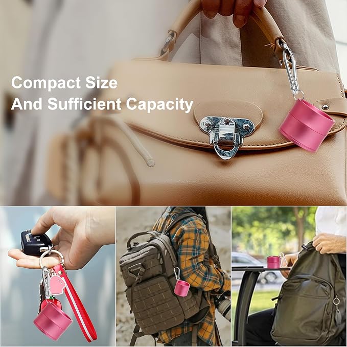 Mini Travel Ring Holder Keychain, Portable Jewelry Holder Keychain with Protective Sponge, Small Necklace Earrings Case for Gym Sports Bag Purse
