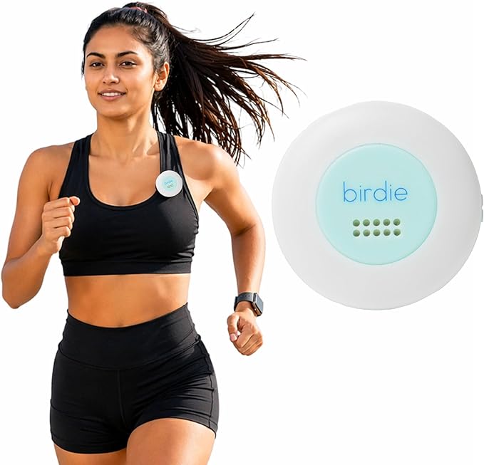 She's Birdie - The Original Personal Safety Alarm Disc for Bikes, Hikes, and Late Nights - Loud Siren, LED Light for Extra Visibility, Rechargeable, Handsfree, Lightweight, Water Resistant (Aqua)