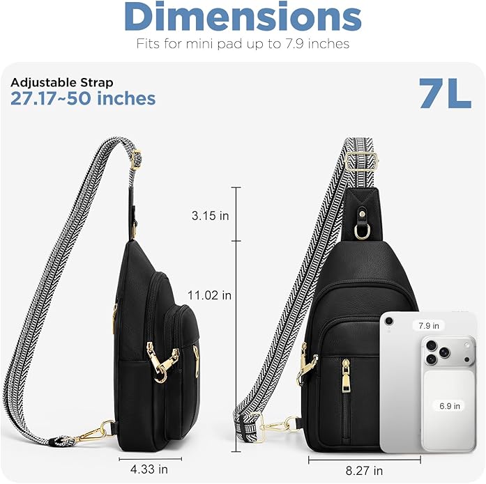 Anti Theft Crossbody Bags for Women RFID Sling Bag, Vegan Leather Cross Body Travel Purse for Women Men