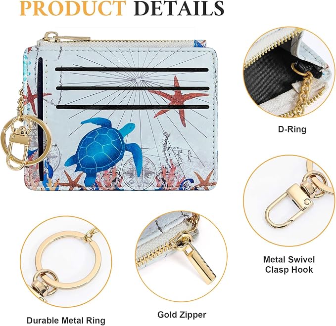 Sodsay Card Case Slim Front Pocket Wallet for Women Credit Card Holder with Keychain | Slim, Credit Card Holder, Front Pocket, with Keychain | Slim