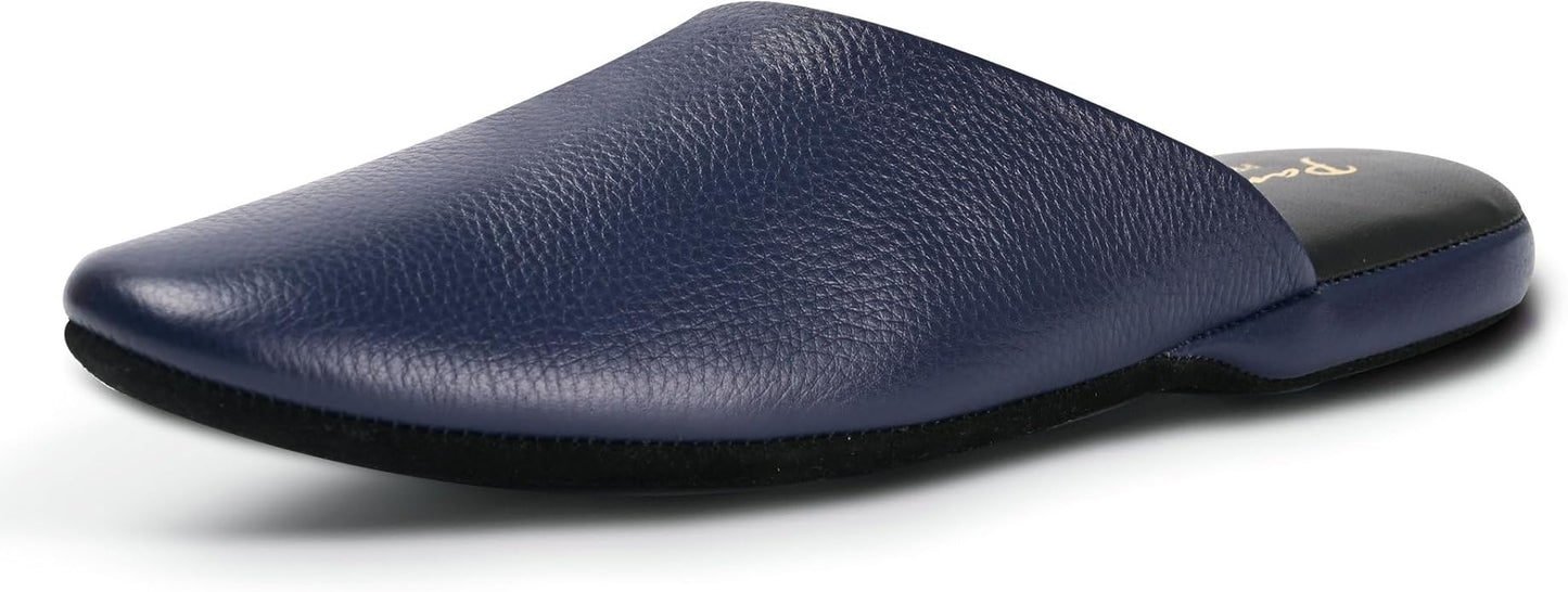 PAMIR Women's Hand-Turned Scuffs, Genuine Leather Indoor House Slippers with Memory Foam