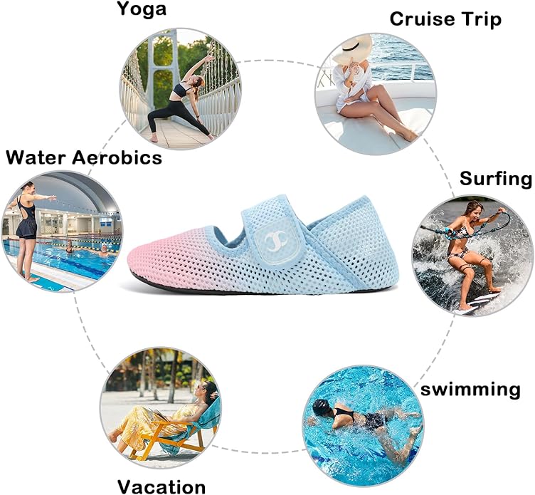 Water Shoes for Women Men Barefoot Beach Swim Aqua Socks Summer Wide Slides Sandals Quick Dry Pool River Sea Sock Shoes