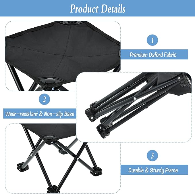 4 Pack Portable Airplane Foot Rest Folding Travel Foot Stool Under Desk Foot Rest for Office Long Flight Compact Camping Stool with Carry Bags for Travel Hiking Fishing
