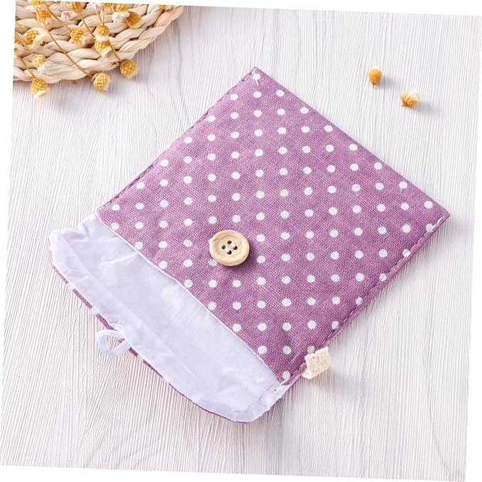 Women Sanitary Napkin Organizer Polka Dot Menstrual Pouch Portable Pad Holder Small Travel Toiletry Bag for Bathroom and Everyday Use