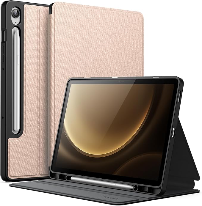 JETech Case for Samsung Galaxy Tab S10 Lite / S10 FE / S9 FE 10.9-Inch with S Pen Holder, Slim Folio Stand Protective Tablet Cover, Multi-Angle Viewing (Rose Gold)