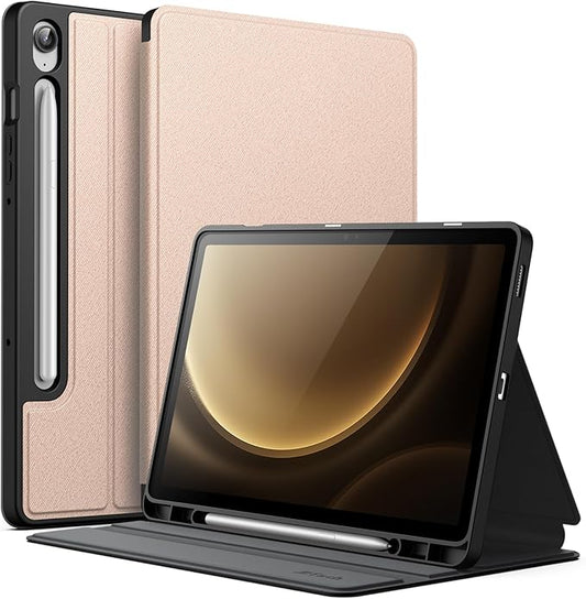 JETech Case for Samsung Galaxy Tab S10 Lite / S10 FE / S9 FE 10.9-Inch with S Pen Holder, Slim Folio Stand Protective Tablet Cover, Multi-Angle Viewing (Rose Gold)