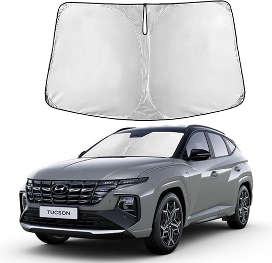 Autovir Windshield Sun Shade Fit for 2016-2019 2020 2021 Hyundai Tucson Sunshade, Front Car Window Shades Sun Visor, Blocks UV Rays & Heat, Car Accessories