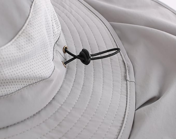 Home Prefer Outdoor UPF50+ Mesh Sun Hat Wide Brim Fishing Hat with Neck Flap Sun Hat for Men Women