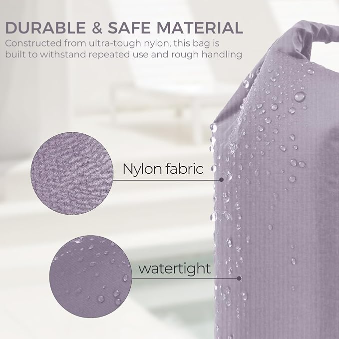 Travel Laundry Bag, Pump Free Vacuum Compression Dirty Clothes Bag Reusable Wet Dry Bags Large Capacity Space Saver Bags Camp Washable Clothes Organizer for Sports Dorm Laundromat (1 Pcs)(Purple, M）