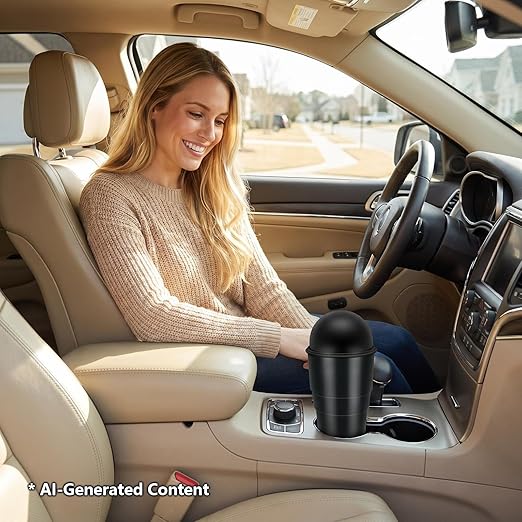 Small Automotive Cup Holder Garbage Can (Red)