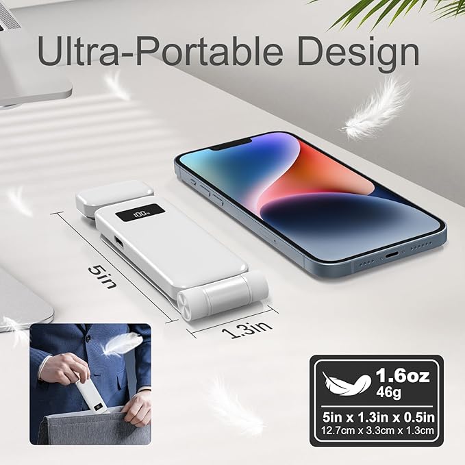 KTEBO Rechargeable Book Light with Clip & Battery Indicator, 9 Luminescence Modes, USB-C Portable 1.6 oz Ultralight Lamp for Night Reading in Bed, Readers - White