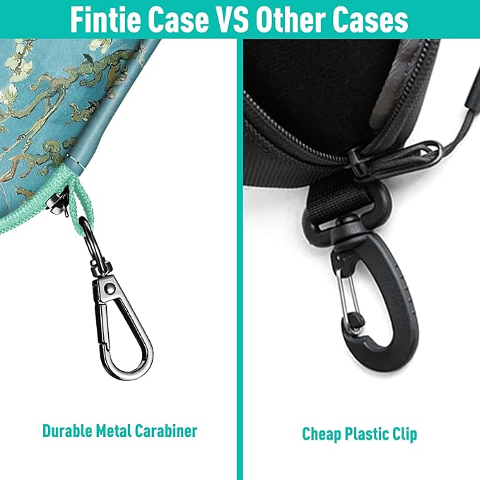 FINTIE Sunglasses Case, Hard EVA Shell Shockproof Sport Glasses Case with Metal Carabiner Travel Zipper Eyeglasses Holder