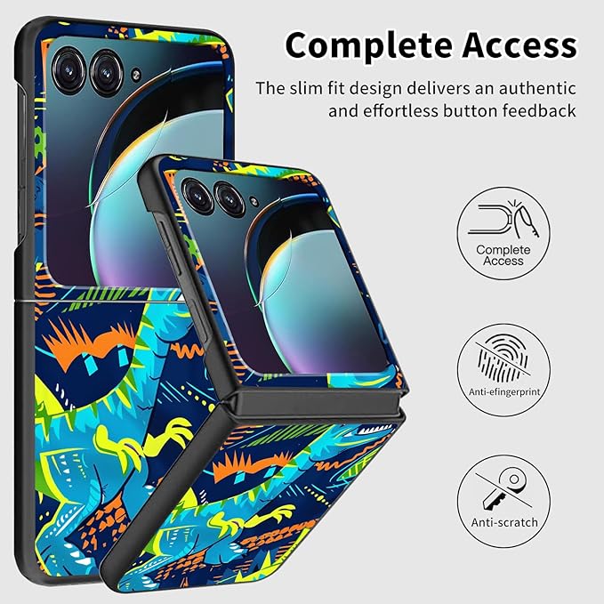 for Motorola Razr Plus 2025 Case,for Razor Plus 2025 Phone Case Cute Slim Hard PC Ultra-Thin Anti-Scratches Shockproof Protective Cover,Blue Cartoon Dinosaur