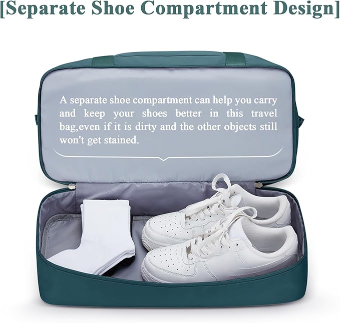 Travel Duffel Bag with Shoes Compartment, Overnight Weekender Bags for Women,Carry on Personal Item Bag,Medium Size