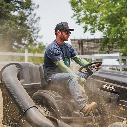 FARMER'S DEFENSE Gardening Arm Sleeves|UV Cooling Protective Sleeve Women & Men|Anti-Scratch Cover Sun UPF Outdoor Protection - Forest Green - S/M