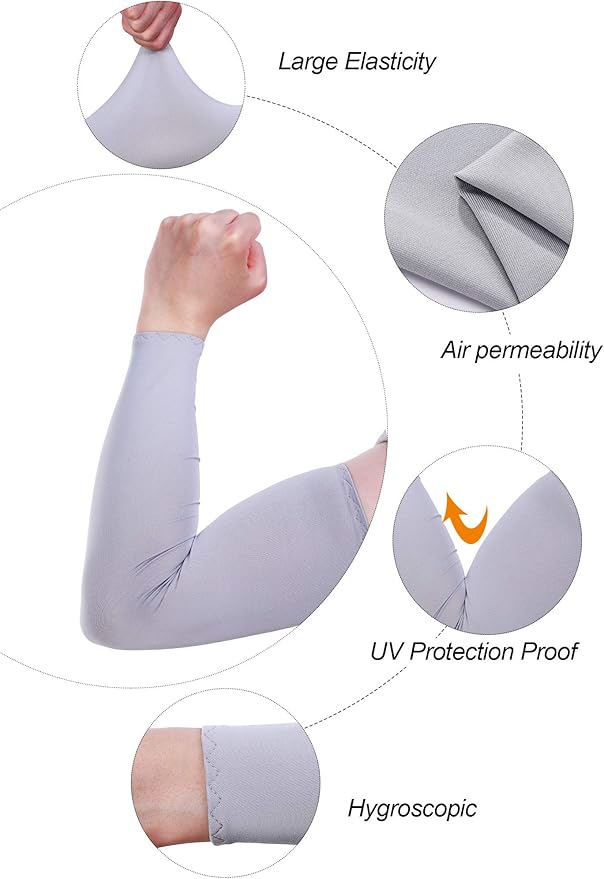 Boao 10 Pairs UV Arm Sleeve for Men Women Cooling Tattoo Cover up Compression Sun Protection Sleeves for Outdoor Activities