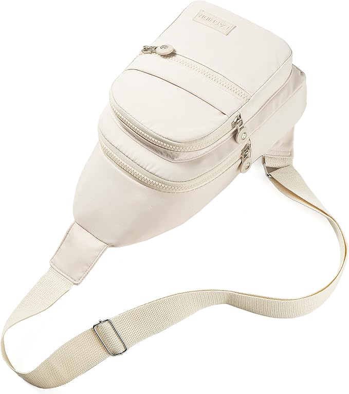 Banelu Small Sling Backpack Crossbody Bags for Women Men, Small Sling Bag Cross Body Bag Fanny Packs Crossbody Purses - Beige