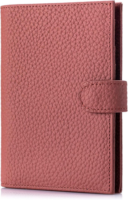 Karmiir RFID Passport Holder Travel Wallet for Women, Leather Passport Cover Wallet with Card Holders SIM Slots,Zippered Coins Pocket and Cash Slot Slim Compact Travel Wallet (Brick Red)
