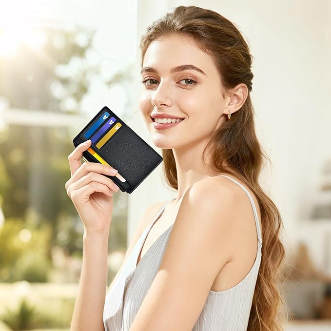Tipmile Business Credit Card Holder for Men, Slim RFID Blocking Wallet, Small Minimalist Pocket Wallet, Mens Gift, Vintage Black