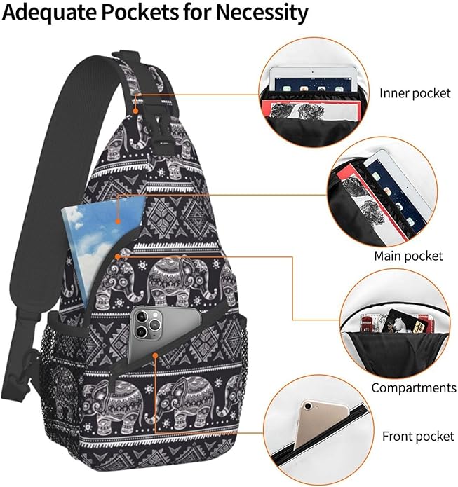 Sling Backpack Unisex Crossbody Chest Bag Shoulder Chest Bag For Women Men Hiking Travel