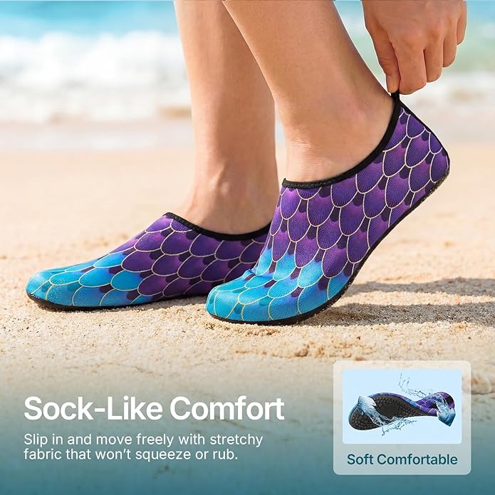 Water Shoes for Women Men Quick-Dry Aqua Socks Swim Beach Outfits Barefoot Yoga Exercise Wear Sport Accessories Pool Camping Must Haves River Hiking Adult Youth Size