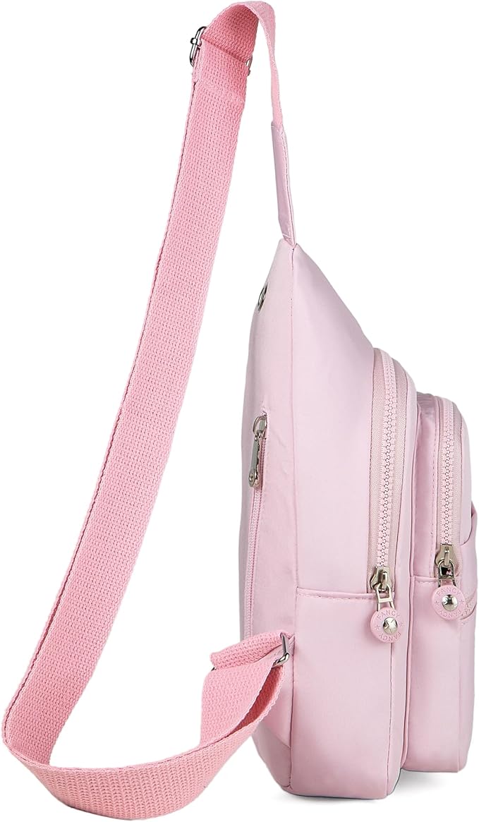 Banelu Small Sling Backpack Crossbody Bags for Women, Small Sling Bag Cross Body Bag Fanny Packs Crossbody Purses - Pink