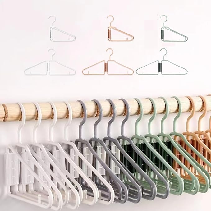 8 Pcs Foldable Hangers, Plastic Collapsible Hangers, Portable Folding Clothes Hanger, Foldable Travel Hangers, Foldable Hangers for Travel, Cruise, Home, Bedroom, Dorm (Green) | No Assembly Needed | Standard Size | Folds Flat