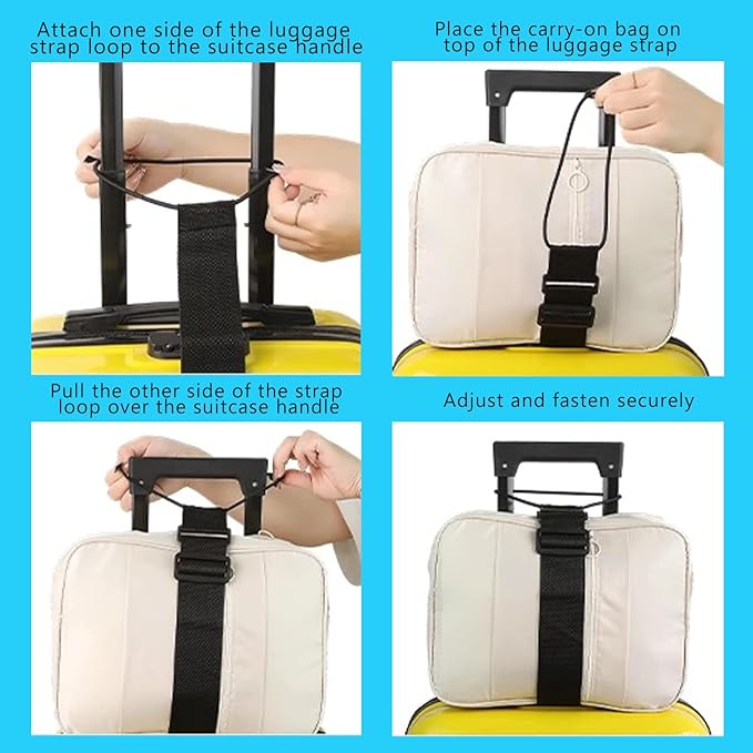 Luggage Straps,Elastic Travel Straps for Securing Luggage, Suitcase & Bag Organizer, Adjustable Hold-Down Straps for Travel Accessories, Carry-On, Checked Bags, Ideal for Travelers (7PCS)