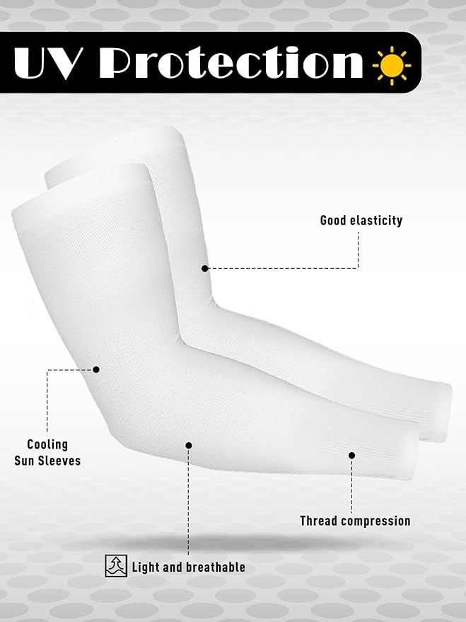 Bememo 16 Pairs UV Sun Protection Arm Sleeves for Men Women Cooling Arm Sleeves for Sports Workouts Tattoo Covers
