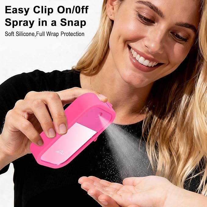 5 Pack Hand Sanitizer Spray Case with Keychain Compatible with Touch-land, Silicone Hand Sanitizer Case Holder for Touch-land Mist Case 1FL OZ