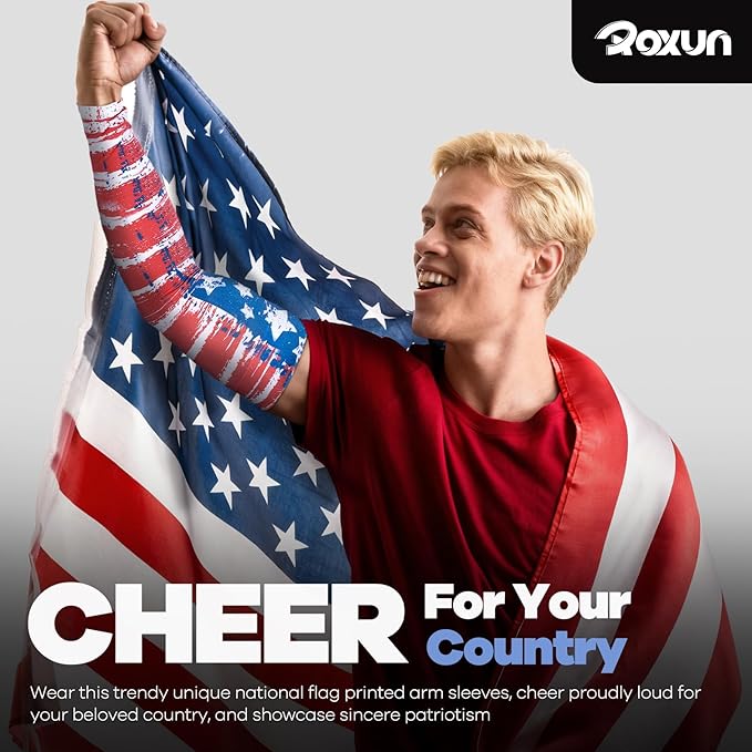 ROXUN Arm Sleeves, Cooling UV Sun Protection Sports Compression for Men/Women