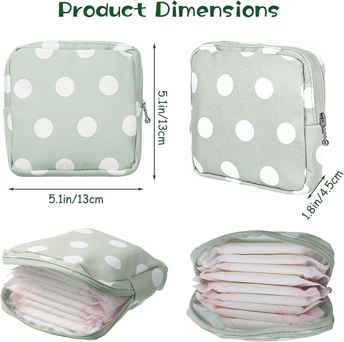 ElevateTech Sanitary Napkin Storage Bags, 4 Pcs Pad Bag for Period Tampon Bags Portable Menstrual Pad Pouch Feminine Pouch First Period Bag Gifts for Women