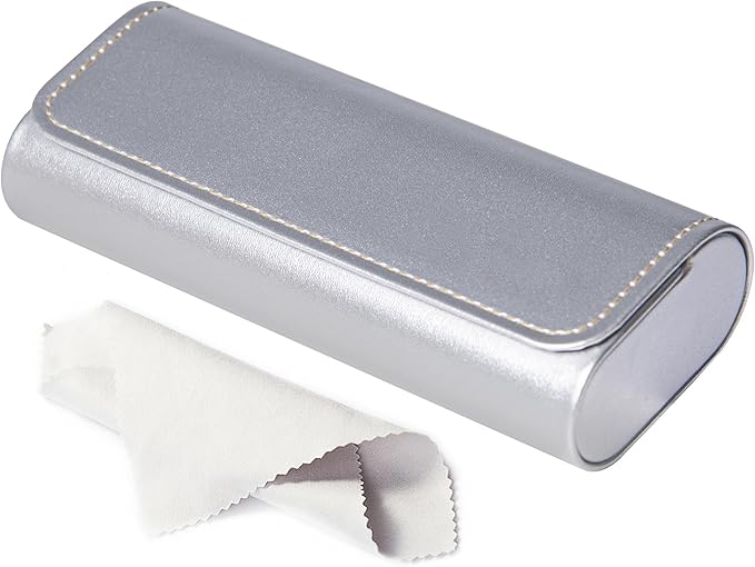 RayLove Hard Shell Glasses Case, Lightweight Leather Eyeglass Case, Travel-Friendly Sunglasses Protector for Men & Women