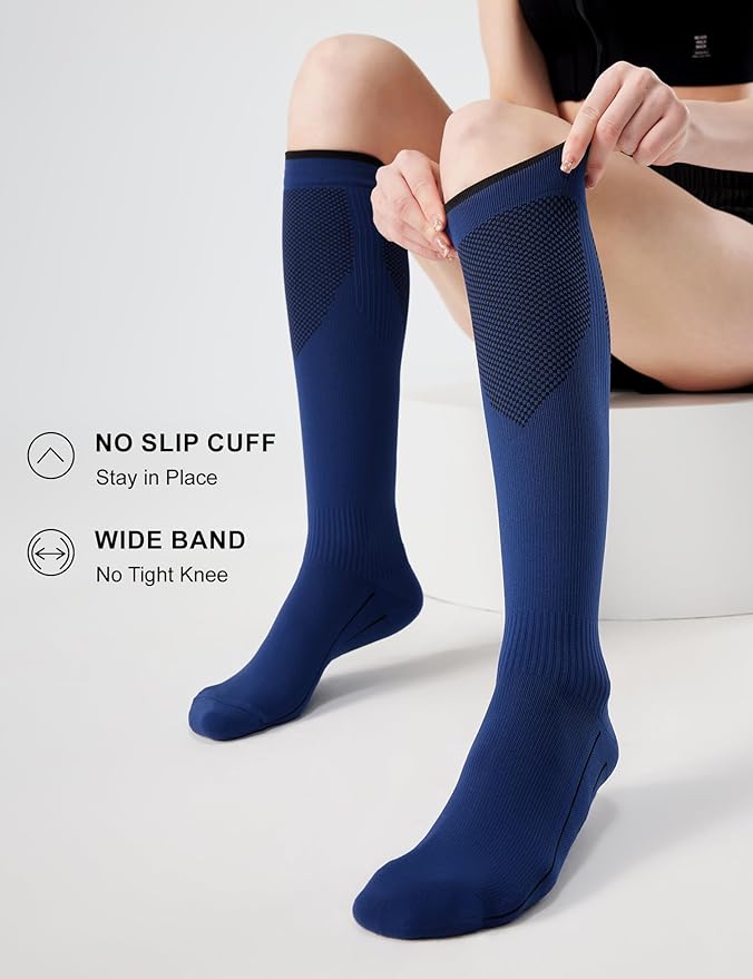 FITRELL 3 Pairs Compression Socks for Women and Men 20-30mmHg-Circulation Support Socks