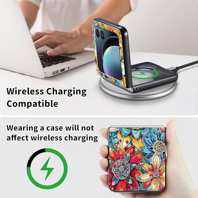 for Motorola Razr 2025 Case,for Moto Razr 60 Phone Case Cute Slim Hard PC Ultra-Thin Anti-Scratches Shockproof Protective Phone Cover,Colorful Flower