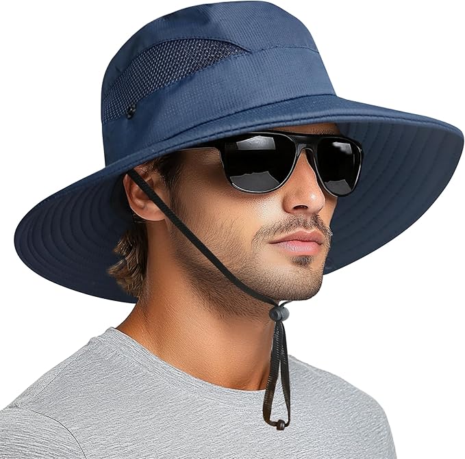 PFFY Sun Hats for Men Women Wide Brim Bucket Hat UPF 50+ Outdoor Beach Hiking Fishing Hat