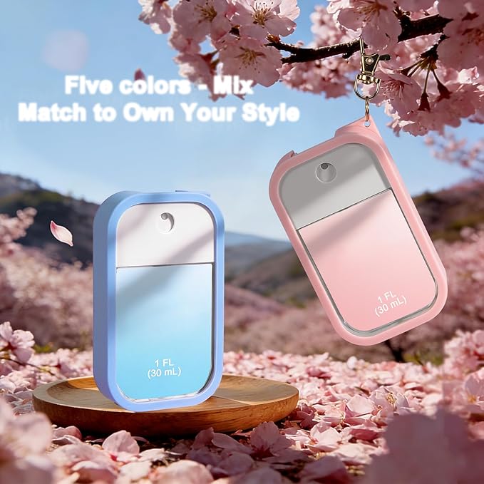 5 Pack Hand Sanitizer Spray Case with Keychain Compatible with Touch-land, Silicone Hand Sanitizer Case Holder for Touch-land Mist Case 1FL OZ