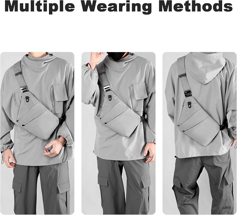 Anti Theft Travel Bag, One Shoulder Large Capacity Cross-body Bag Chest Fashion Lightweight Sling Bags for Travel Sports