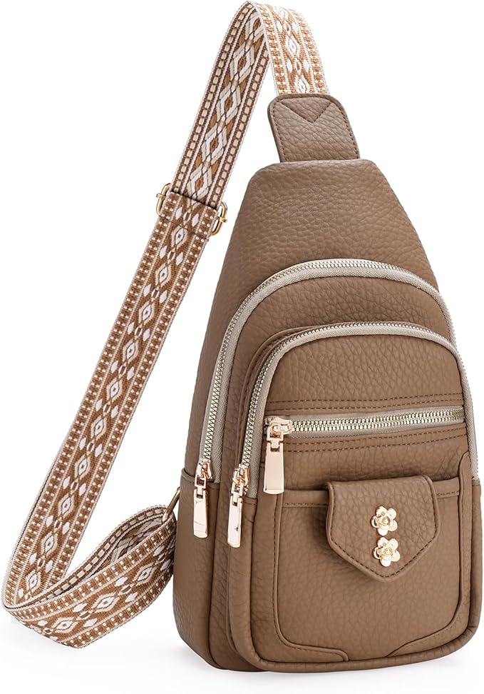 GAEKEAO Sling Bag Crossbody Bags for Women Vegan Leather Fanny Pack Chest Travel Anti Theft Purse Shoulder Bag handbags Gifts