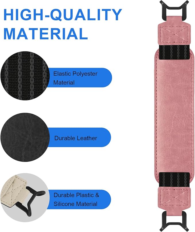 HoYiXi Soft Hand Strap for 9-11 Inch eReaders & Fire Tablet Compatible with Fire HD 10/iPad 9.7 /iPad mini/Galaxy Tab A8 A9/Huawei Lightweight Black High-Elasticity Finger Grip Holder -Pink