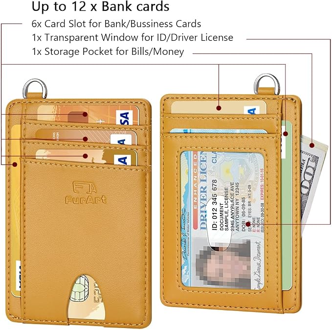 FurArt Slim Minimalist Wallet, Front Pocket Wallets, RFID Blocking, Credit Card Holder for Men