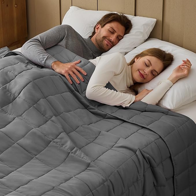 Weighted Blanket for Adults 20lbs, 78"x86", King Size Cooling Heavy Throw Blanket for 180-220lbs, Microfiber Soft Thick Big Blankets Weighted Comforter Breathable Gift for Sleeping, Grey