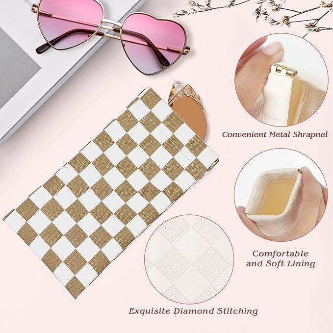 eyeglasses bag Soft Glasses bag, Portable Squeeze Top Sunglasses Case Travel for Women Girls