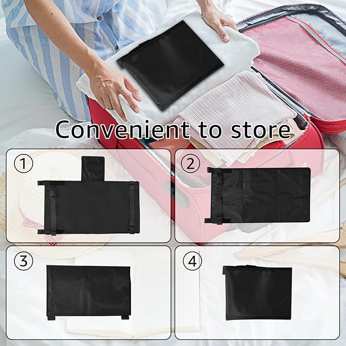 Toddler Airplane Bed, Airplane Seat Extender for Kids, Toddler Travel Essential Seat Extender, Portable Baby Diaper Changing Pad, Kids Plane Footrest, Airplane Must Have for Toddlers (Black)