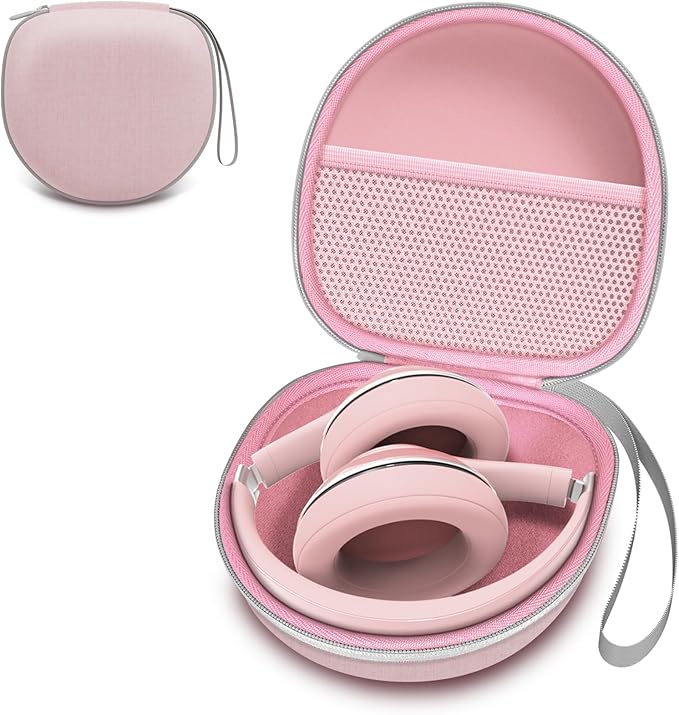 Headphone Case Compatible with Bose QuietComfort/BERIBES/TOZO/KVIDIO/Beats/Soundcore Anker Noise Cancelling Over-Ear Headphones, Pink