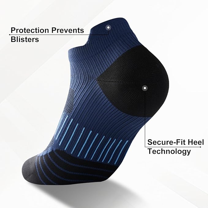 Ankle Compression Socks for Men and Women 6 Pairs, Low Cut Breathable Seamless short Running Socks with Arch Support