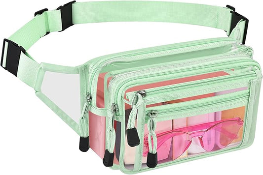 Clear Bag Stadium Approved Clear Fanny Pack for Women for Work,Multi-purpose Waist Bag for Travel & Sporting Event